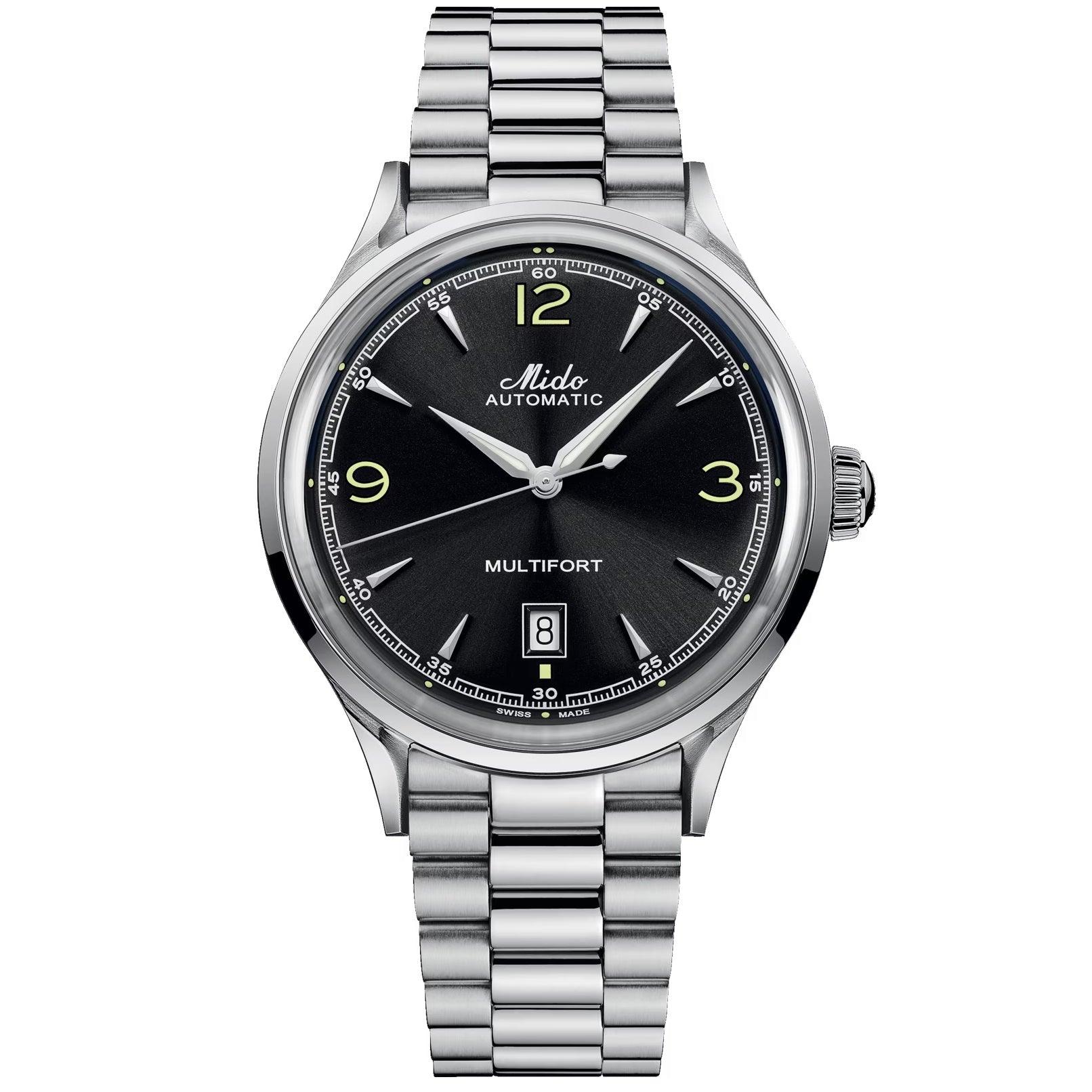 ミドー 時計 マルチフォート パワーウィンド 40mm ブラック 自動巻き