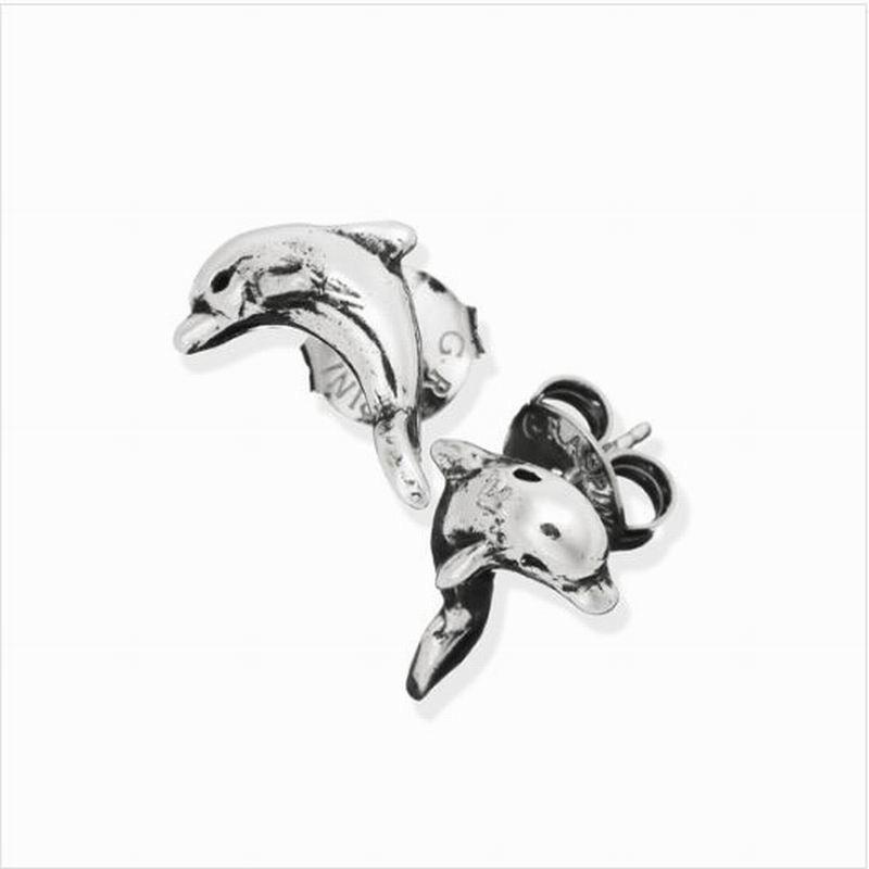 Orecchini a cerchio in argento sterling 925 con motivo di delfino - Eleganza marina per il tuo stile Orecchini a cerchio in argento sterling 925 con motivo di delfino - Eleganza marina per il tuo stile