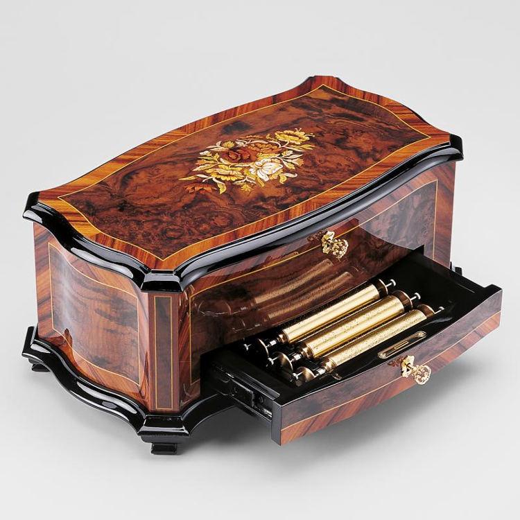Reuge Music carillon scatola musicale Dolce Vita in radica di noce