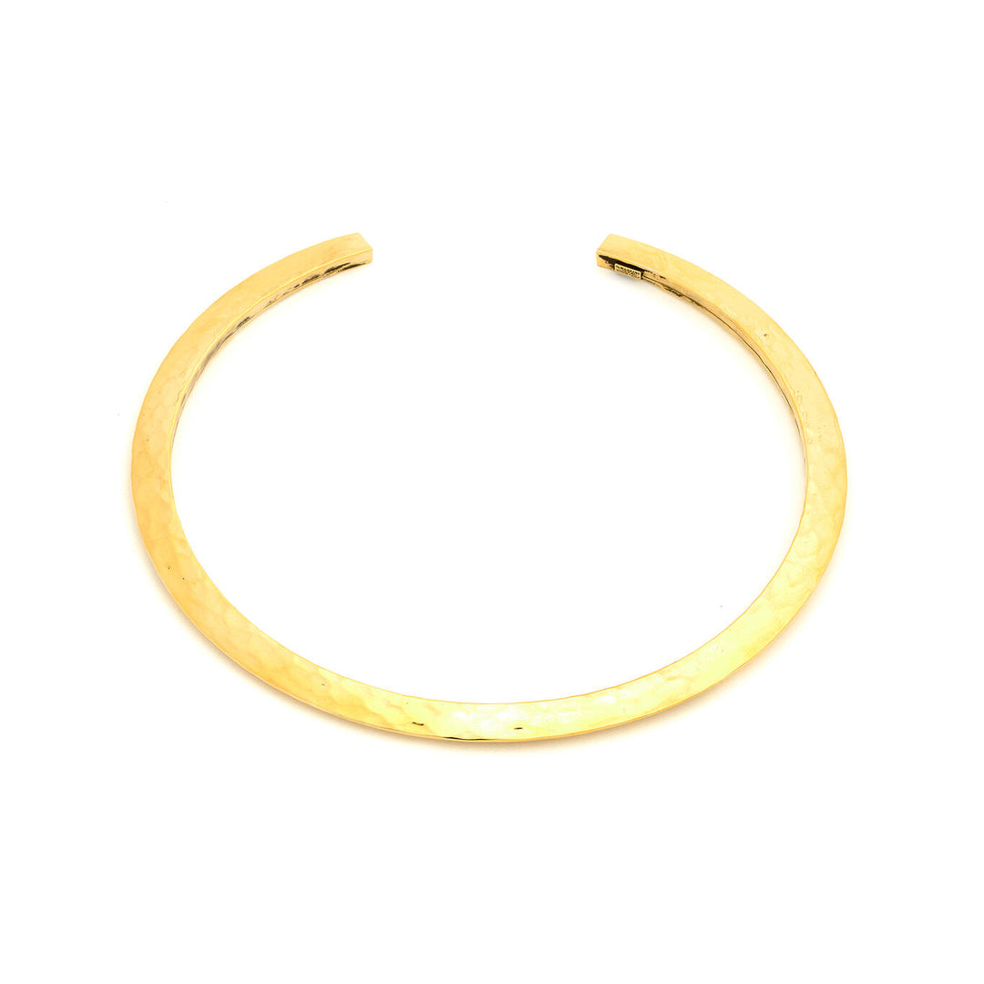 Giovanni Raspini Round Neck Necklace Rigid Blade 925 Silver Finish PVD Yellow Gold 11779
