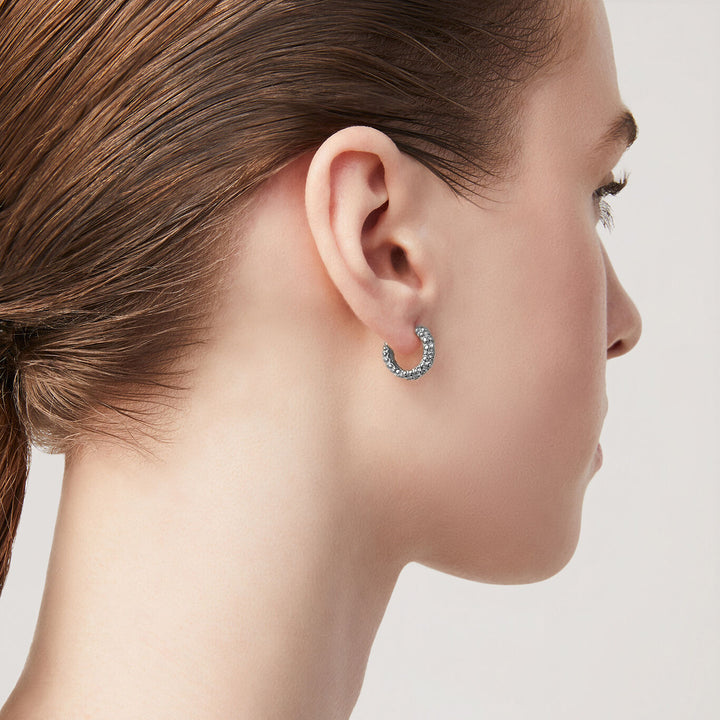 Pendientes Giovanni Raspini Huggie Perlage plata 11950/1