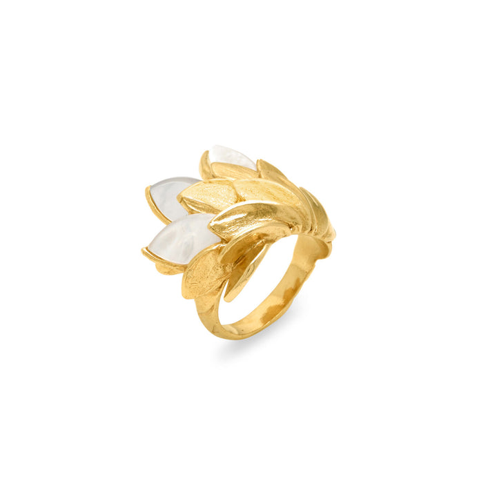 Anillo de piel Giovanni Raspini nácar Anillo en plata 925 bañada en oro de 18 kt y nácar 12523