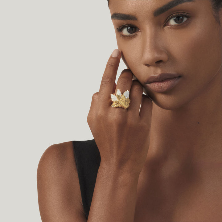 Anillo de piel Giovanni Raspini nácar Anillo en plata 925 bañada en oro de 18 kt y nácar 12523