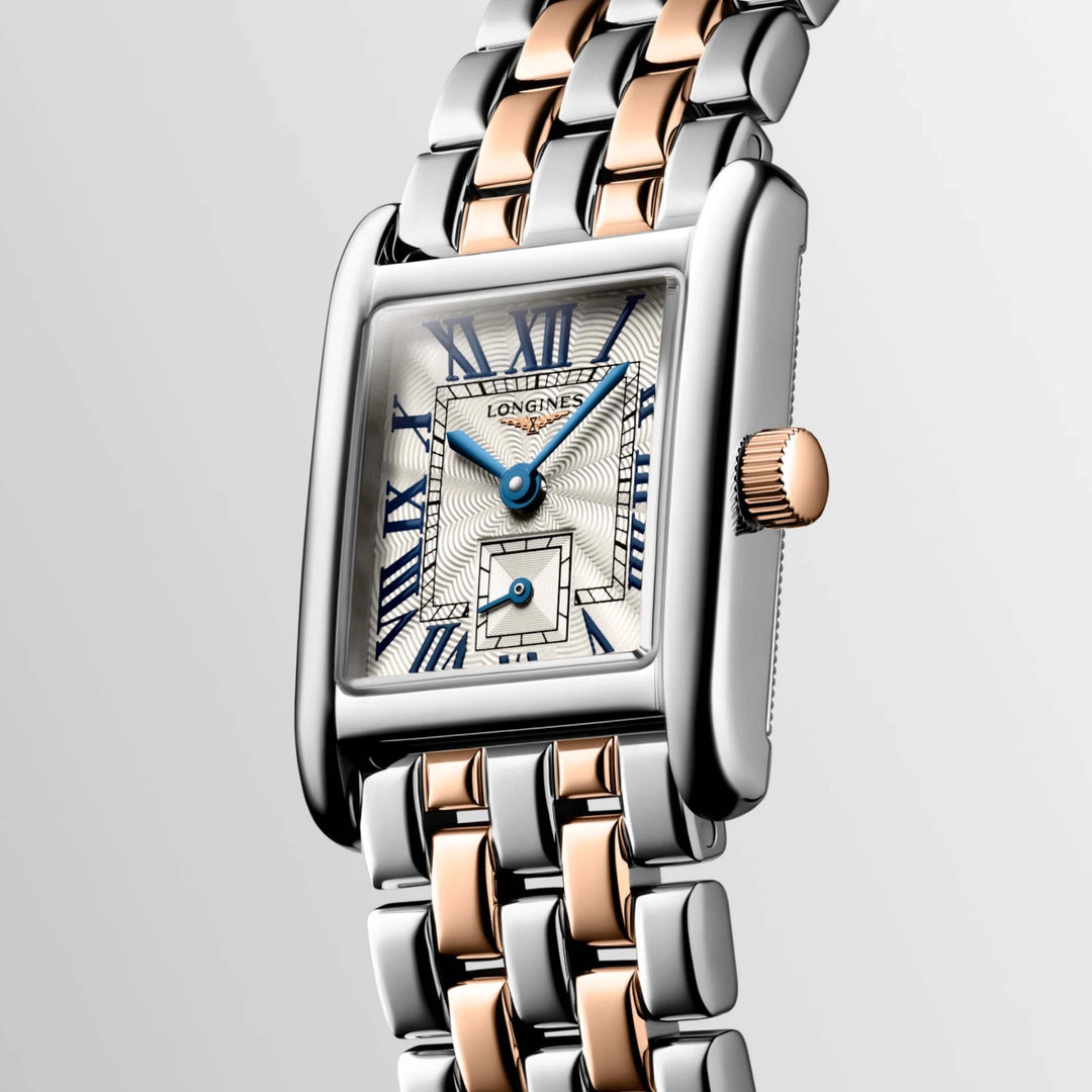 Longines Mini Dolcevita watch 21.50x29.00mm silver quartz gold 18kt steel l5.200.5.71.7