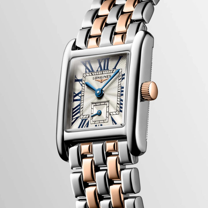 Longines Mini Dolcevita watch 21.50x29.00mm silver quartz gold 18kt steel l5.200.5.71.7