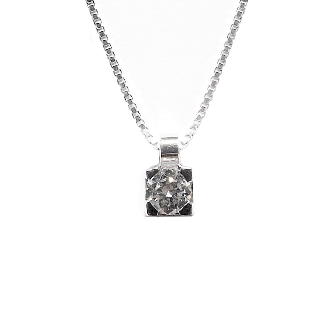 Collier rond Point Light Square or blanc 18 carats diamant 0350-20 GI