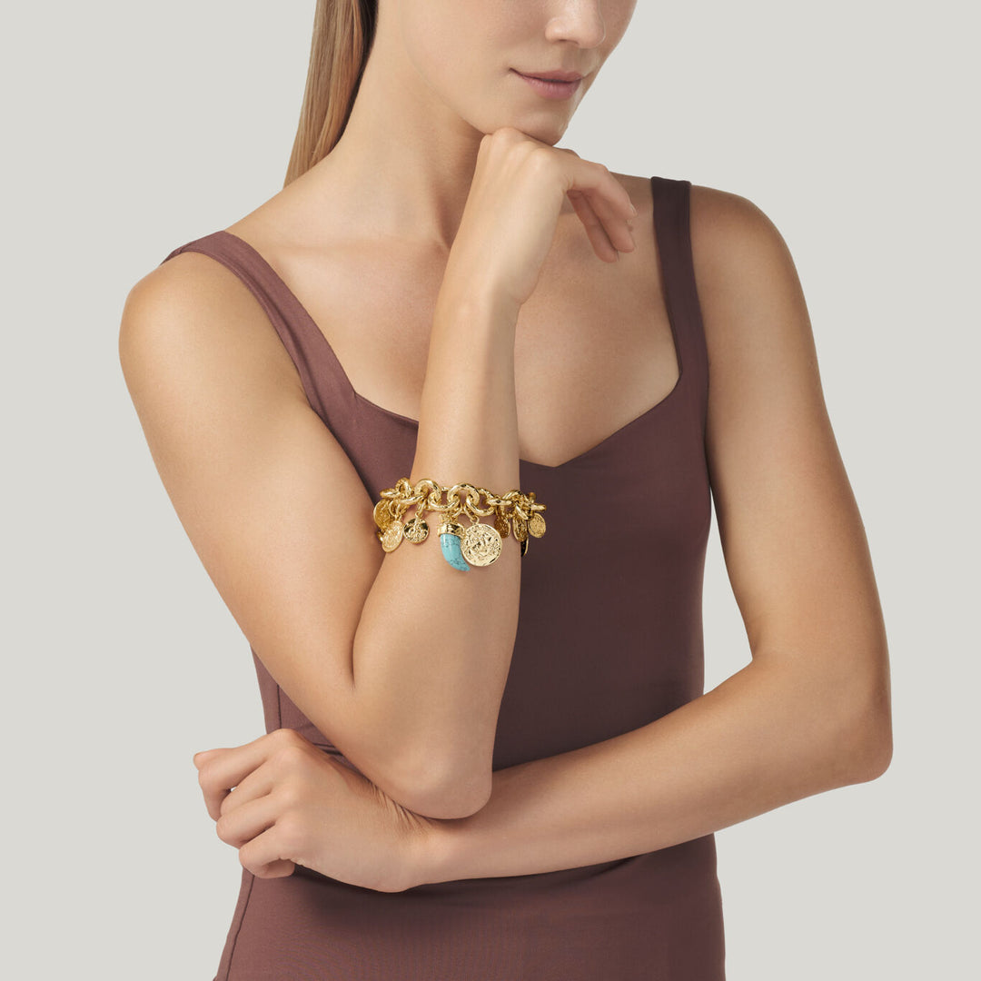 Pulsera Giovanni Raspini Pueblo Coin bronce dorado N0006