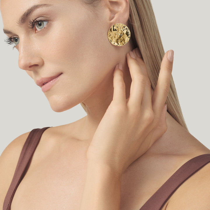 Pendientes Giovanni Raspini Dakota en bronce dorado N0011