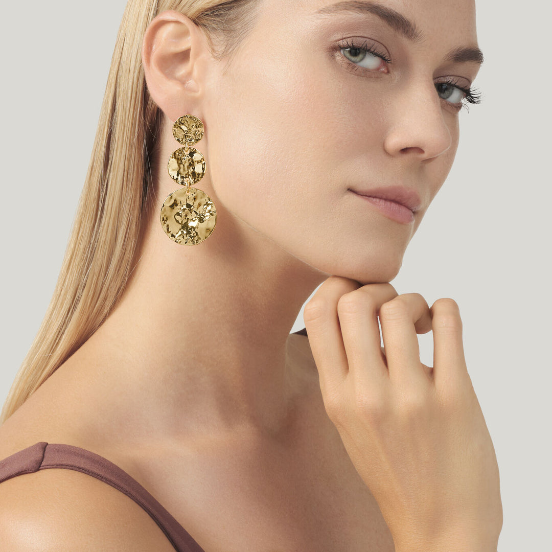 Pendientes cascada Giovanni Raspini Dakota bronce dorado N0012