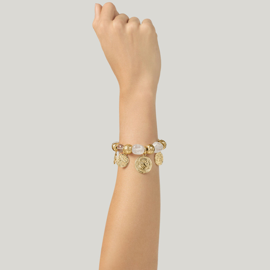 Pulsera Giovanni Raspini Crystal Monete en bronce dorado N0029