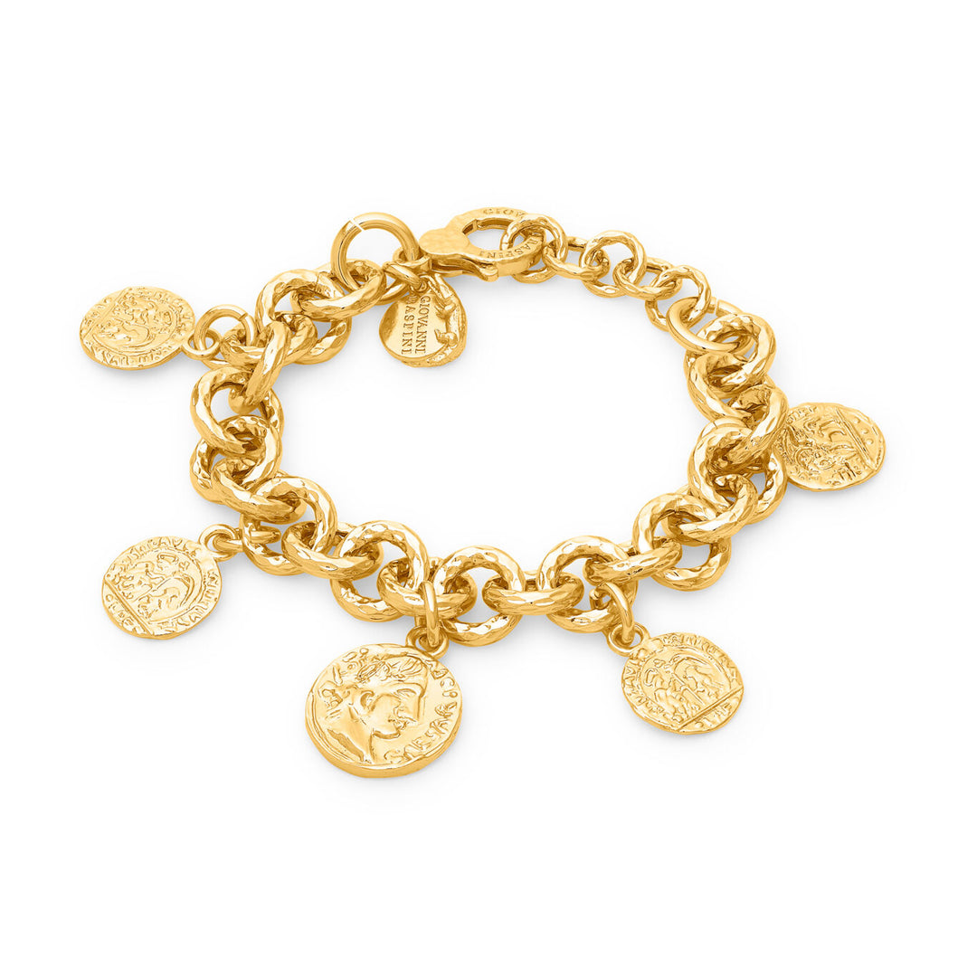 Giovanni Raspini Pueblo-Münzarmband 18 kt vergoldetes Armband N0069