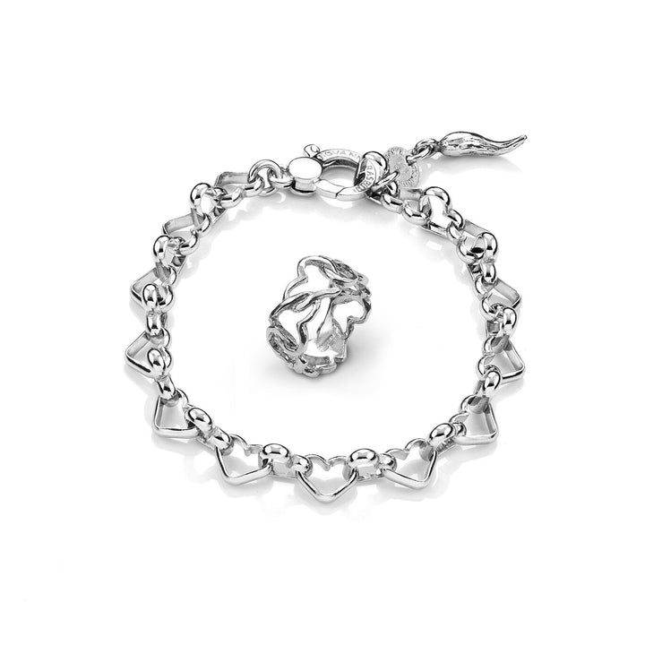Giovanni Raspini sæt hjerter Armbånd og ring i 925 sølv X01608