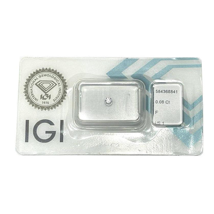 IGI diamante in blister certificato taglio brillante 0,08ct colore F purezza VS 1 - Capodagli 1937