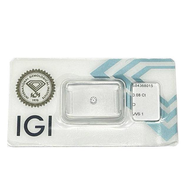 IGI diamante in blister certificato taglio brillante 0,08ct colore D purezza VVS 1 - Capodagli 1937