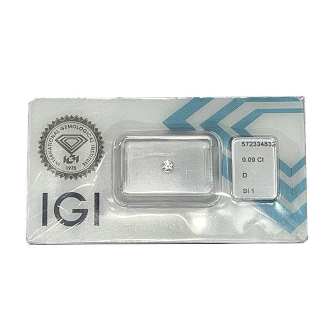 IGI diamante in blister certificato taglio brillante 0,09ct colore D purezza SI 1 - Capodagli 1937