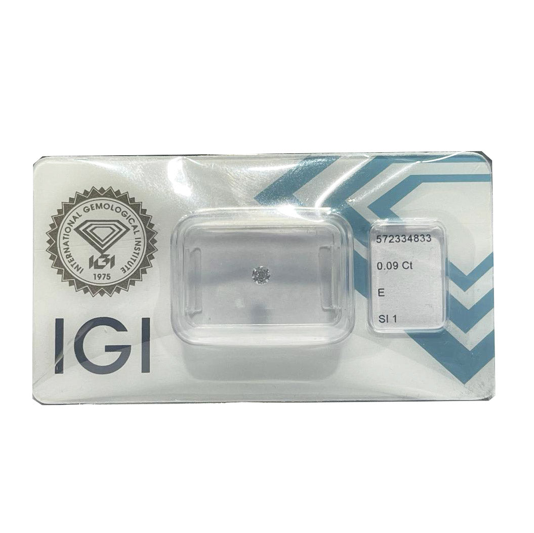 IGI бриллиант в блистерной упаковке с сертификатом блестящей резки 0,09ct цвет и чистота SI 1