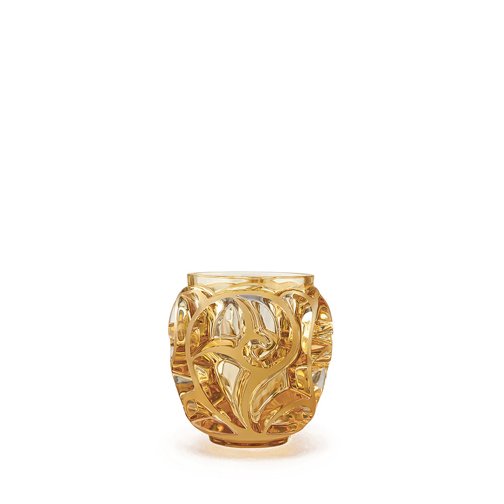 Lalique Vaso Tourbillons Petit Model Crystal Amber 10571300