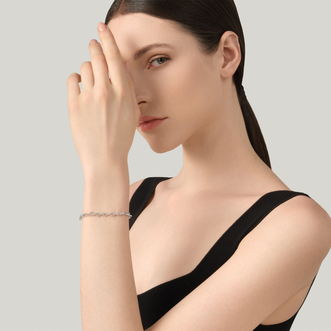 Giovanni Raspini Herzkettenarmband 925 Silber Armband 12619