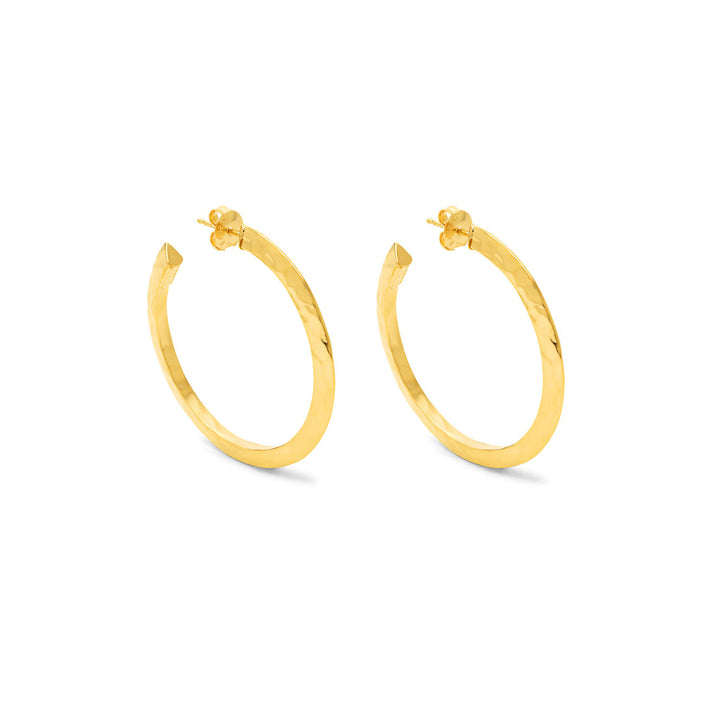 Giovanni Raspini Circle Earrings Blade Light Large Silver 925 Finish Pvd Gold Yellow 12105