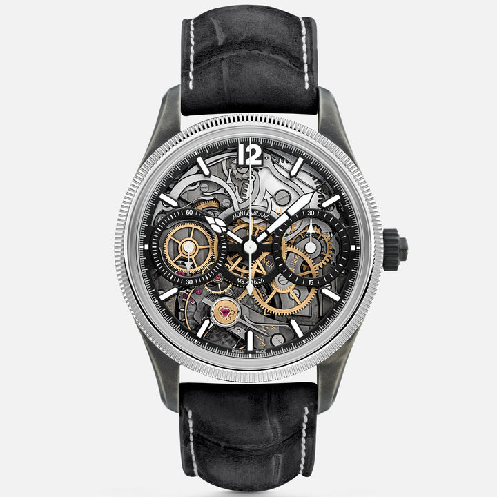 Montblanc Watch 1858 The Unveiled Secret Minerva Monopusher Chronograph limited edition - 88 specimens 43mm Manual Slopper Steel 131155