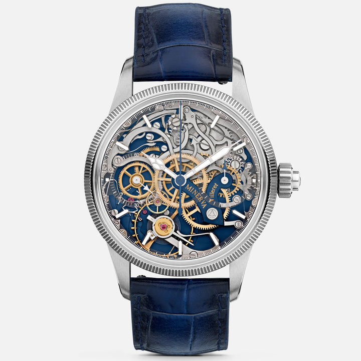 Montblanc Clock 1858 The unveiled minerva chronograph limited edition - 100 specimens 43mm skeletal manual steel 133296