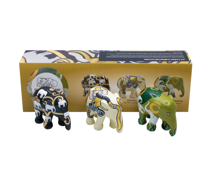 Elephant Parade multipack olifanten Elephantasy - Goldie + Babyolifant + Olifanten Communiceren