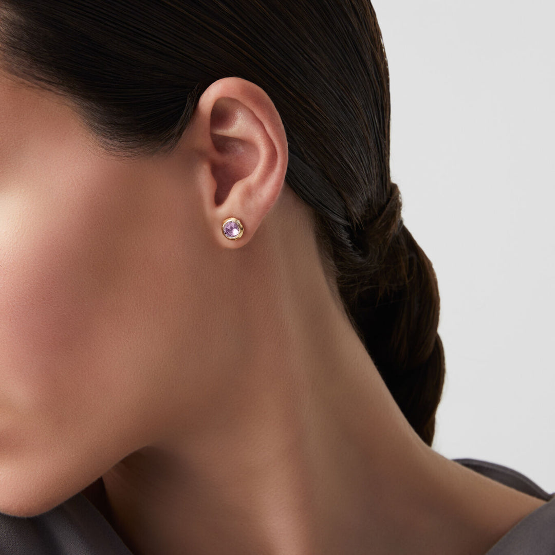 ジョバンニ ラスピニ スモール ウィステリア ループ イヤリング イヤリング 18 Kゴールドメッキ シルバーとウィステリア クリスタル 12138/1