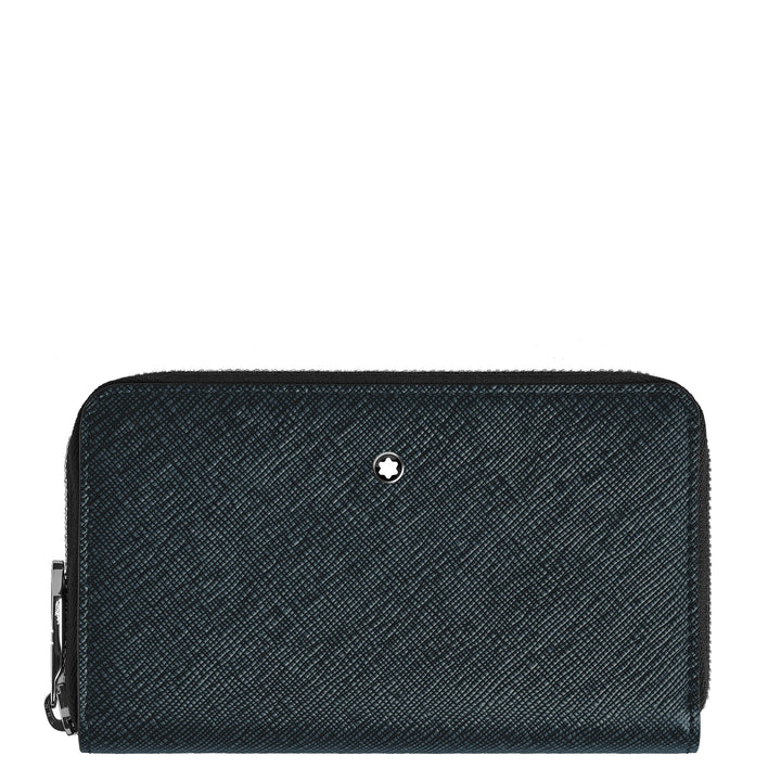 Montblanc WORLD 12 compartments with medium tailoring zipper tweed blue 220362