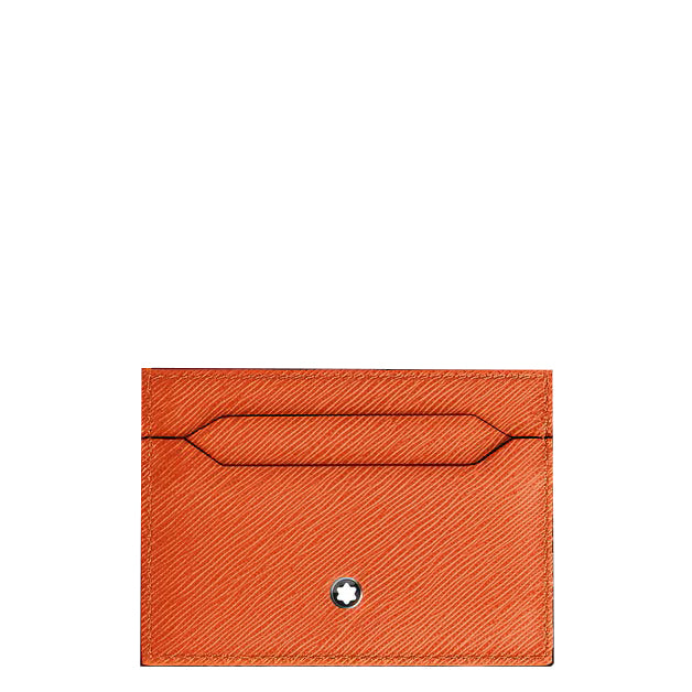 탠저린 사토리얼 가죽 소재의 몽블랑 5포켓 카드 지갑 221352