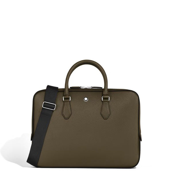 Porte-documents Montblanc slim Sartorial en cuir kaki 221548