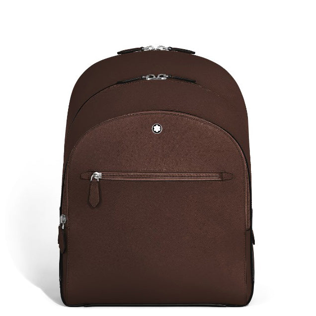 Rucsac mediu Montblanc 3 compartimente Piele sartorială Culoare Ebony 222929