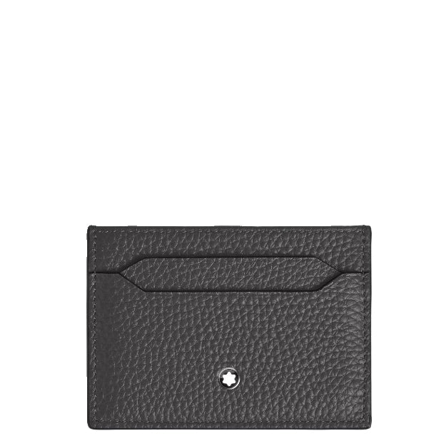 Porta-cartões Montblanc com 5 bolsos em couro granulado e ferro forjado 223031