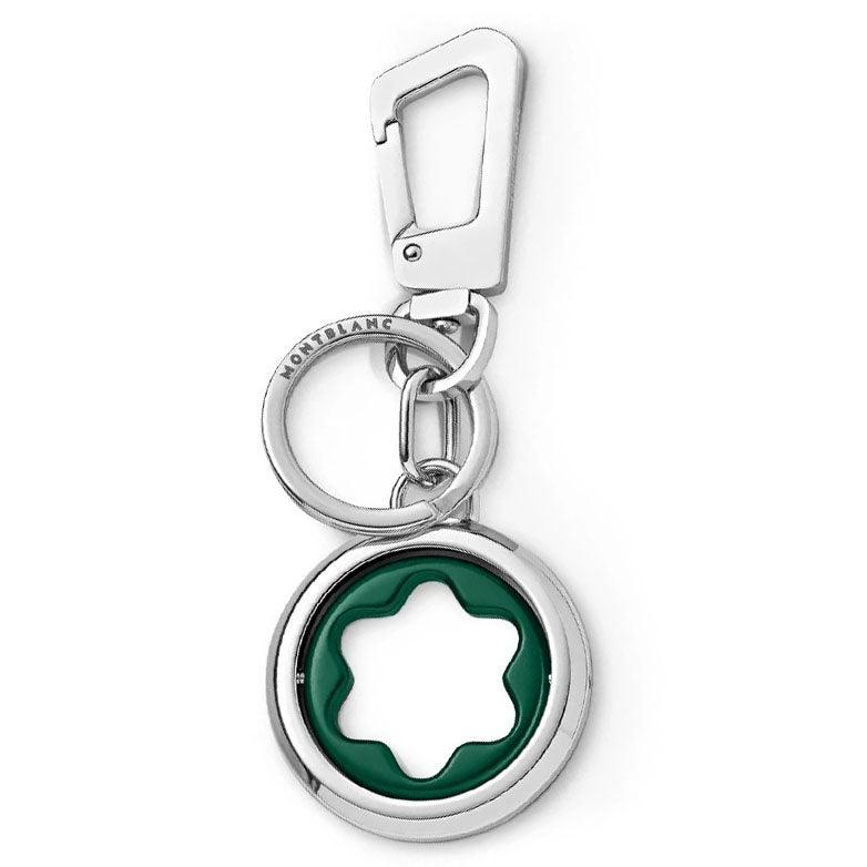 Montblanc portachiavi Meisterstück Spinning emblema girevole verde acciaio 131104