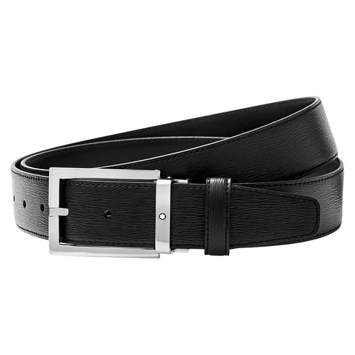 Cinturón de piel negro Montblanc 35mm 114435
