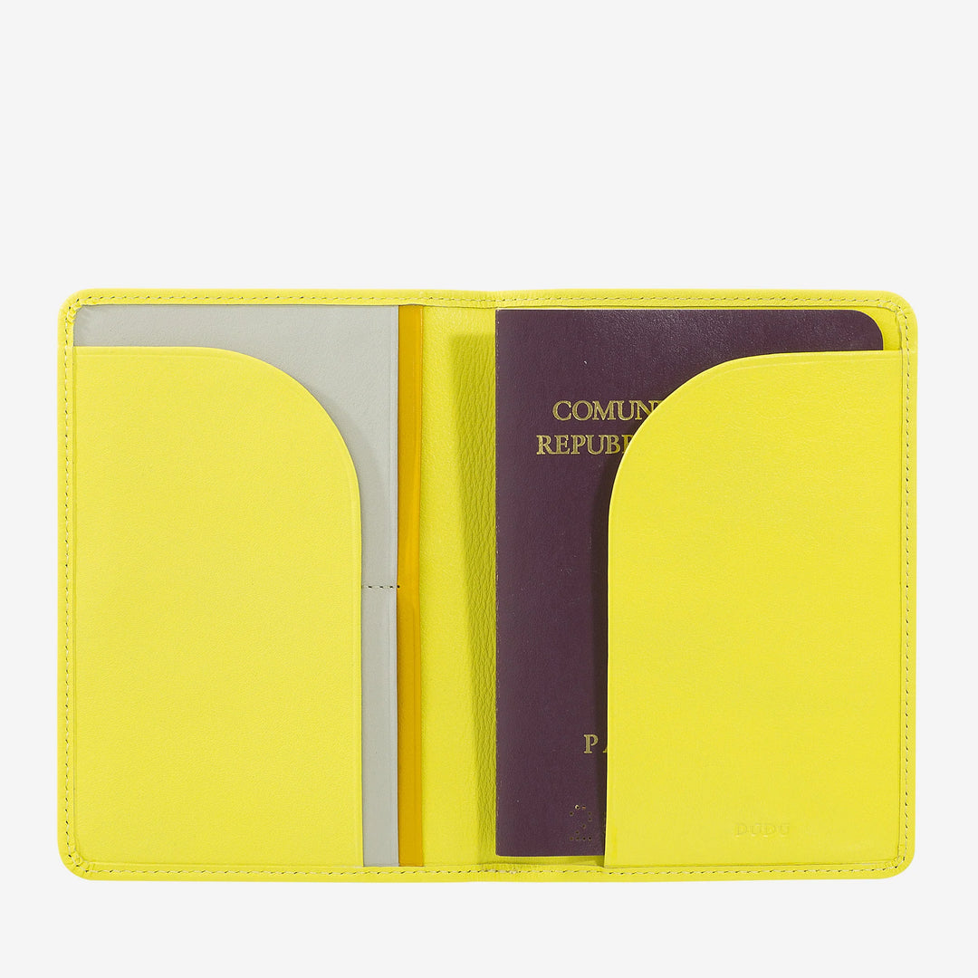 DUDU Étui porte-passeport en cuir de voyage avec protection RFID et porte-carte de crédit