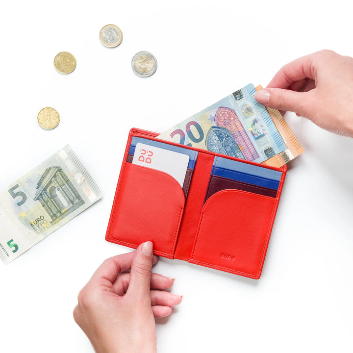 Mały portfel męski skórzany DUDU, kompaktowy, smukły portfel męski z uchwytem na kartę kredytową, etui na banknoty gotówkowe, portmonetka na monety z zamkiem błyskawicznym, z ochroną RFID
