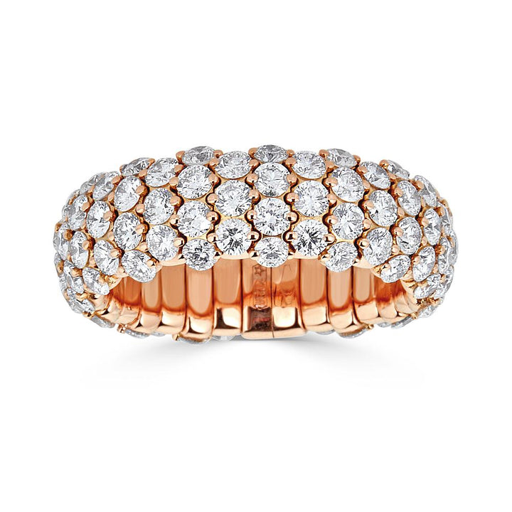 Zydo small elastic ring with rose gold diamond dome 55107