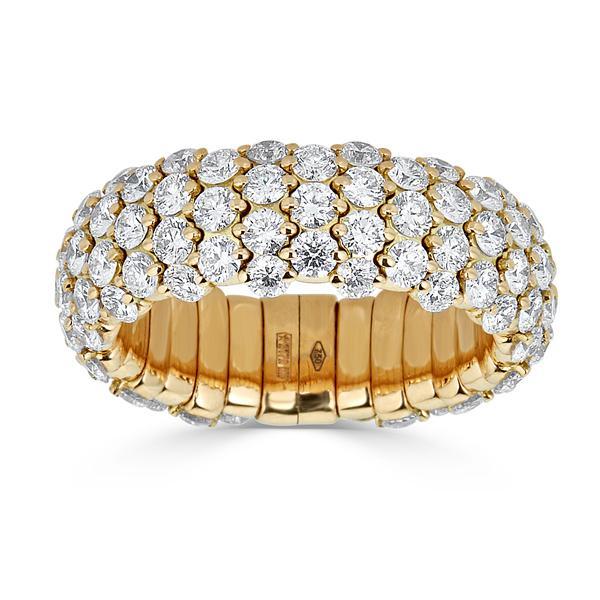 Zydo small elastic ring with yellow gold diamond dome 55171