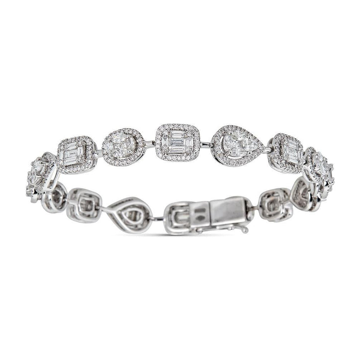 Zydo bracelet with alternating round and fancy cut diamonds in white gold 60673
