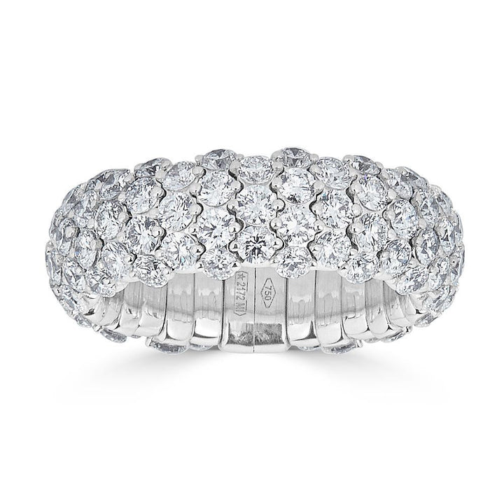 Zydo small elastic ring with diamond dome white gold 61528