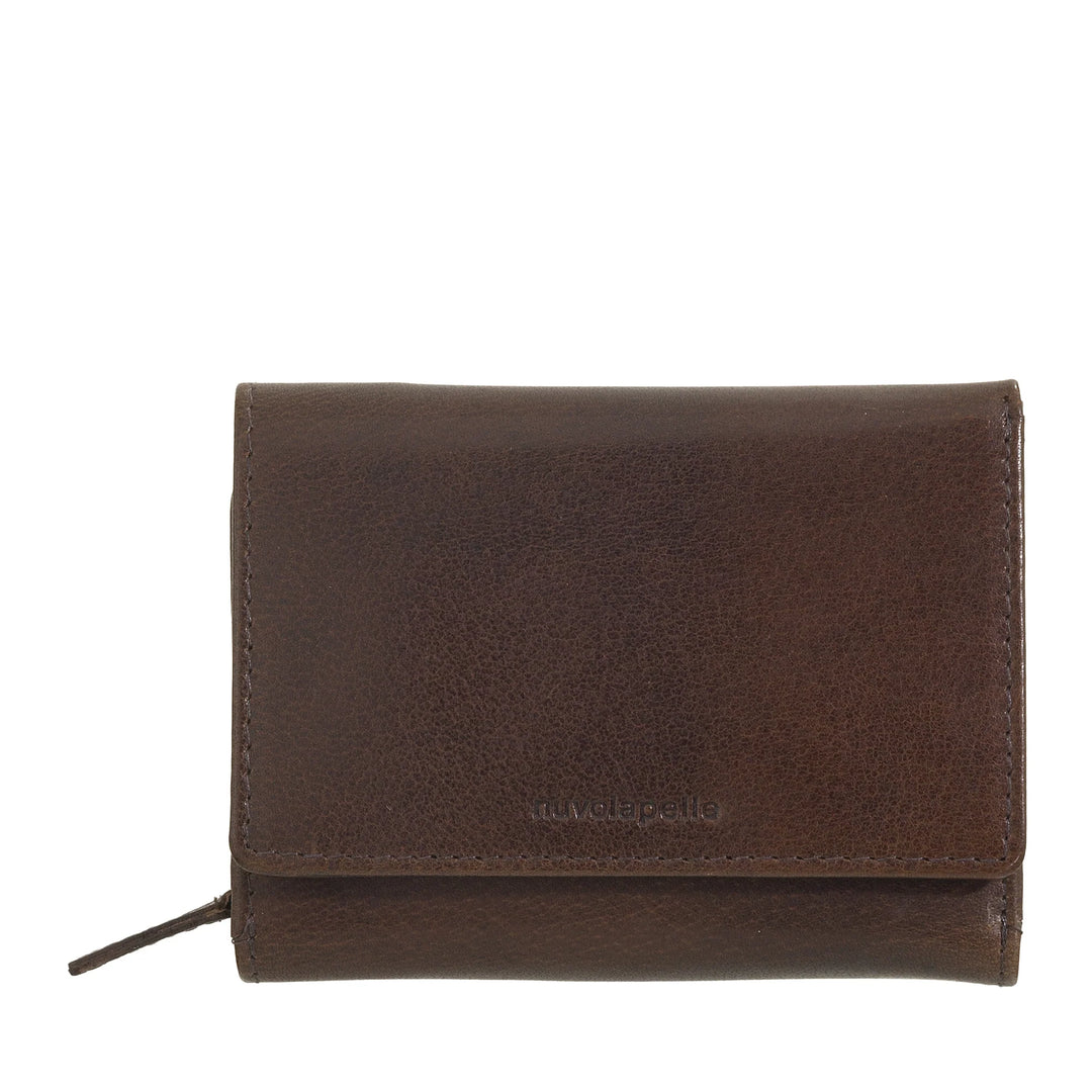 Γυναικείο πορτοφόλι Nuvola Pelle από δέρμα Buffalo με φερμουάρ για κέρματα - Vintage πορτοφόλια με φερμουάρ, θήκες για κάρτες και χαρτονομίσματα, συμπαγής και λειτουργική σχεδίαση