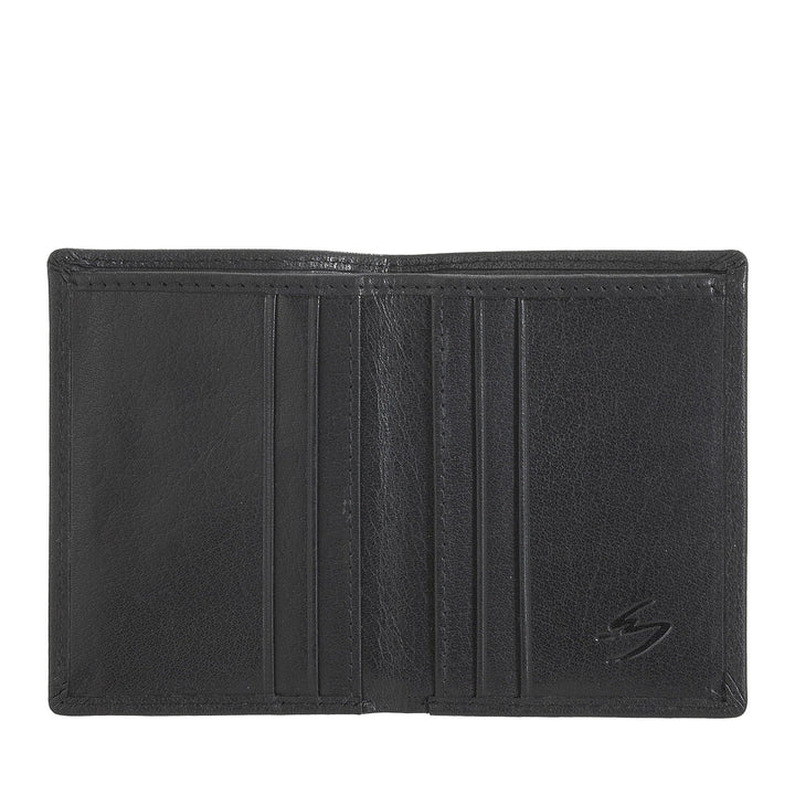 Nuvola Pelle liten plånbok för män i buffelläder, kompakt korthållare, sedelhållare, slimmad bifold-plånbok