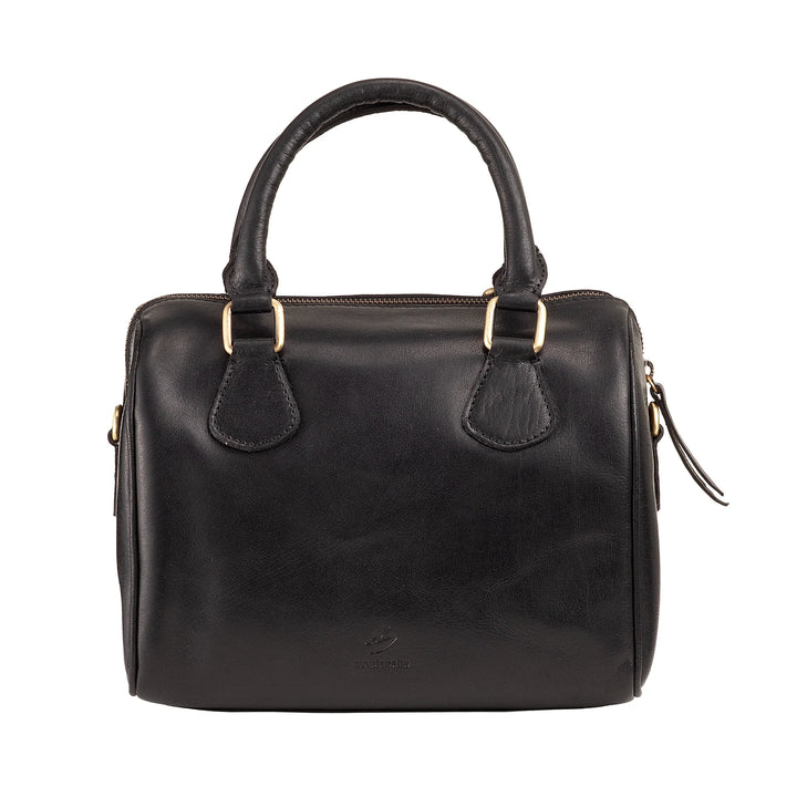 Nuvola Pelle Damentasche aus echtem Büffelleder mit verstellbarem Schultergurt – elegante Vintage-Handtasche mit Reißverschluss und Doppelgriff
