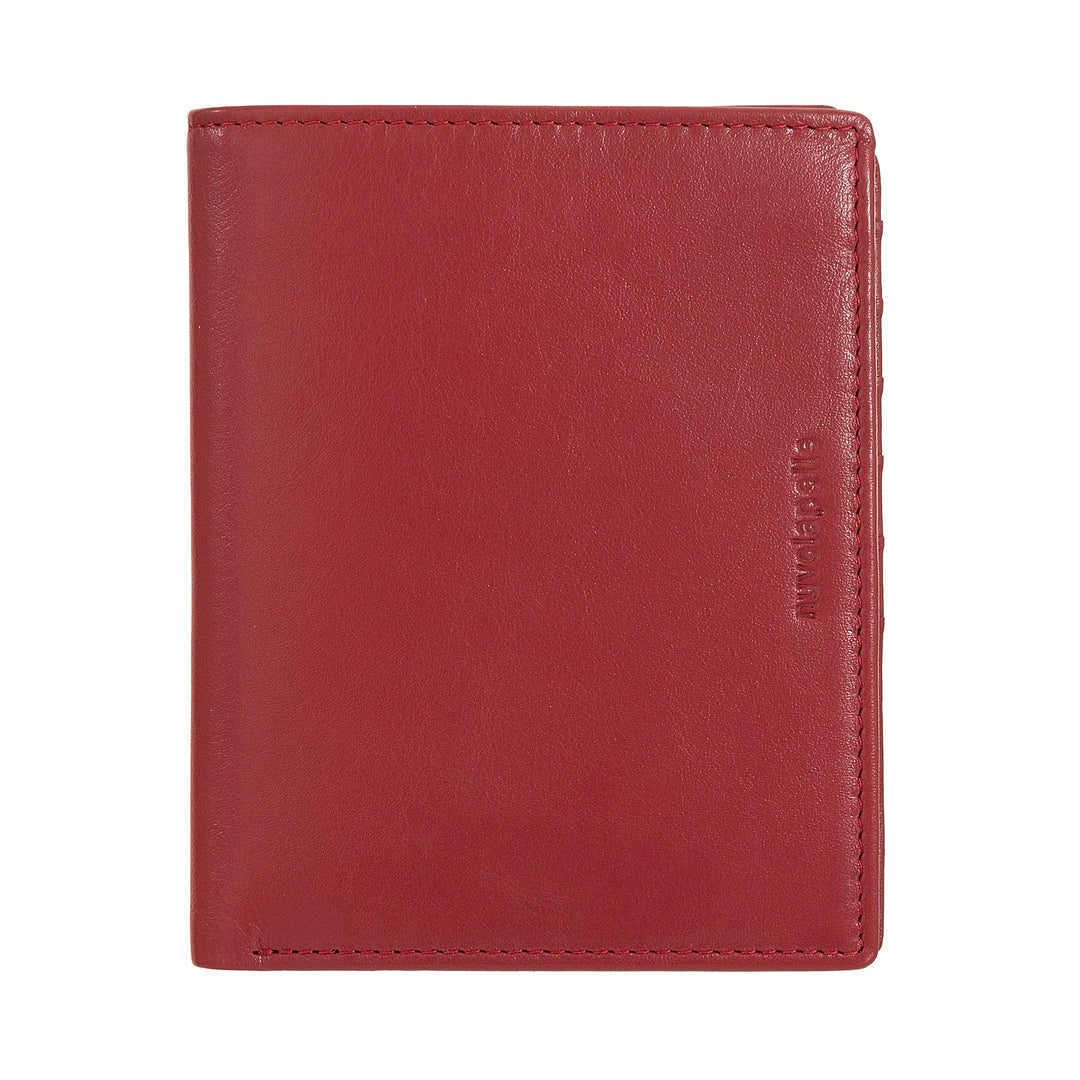 Nuvola Pelle Cartera tipo libro vertical de piel para hombre - Cartera grande multibolsillos para monedas, documentos, tarjetas de crédito y tarjetas