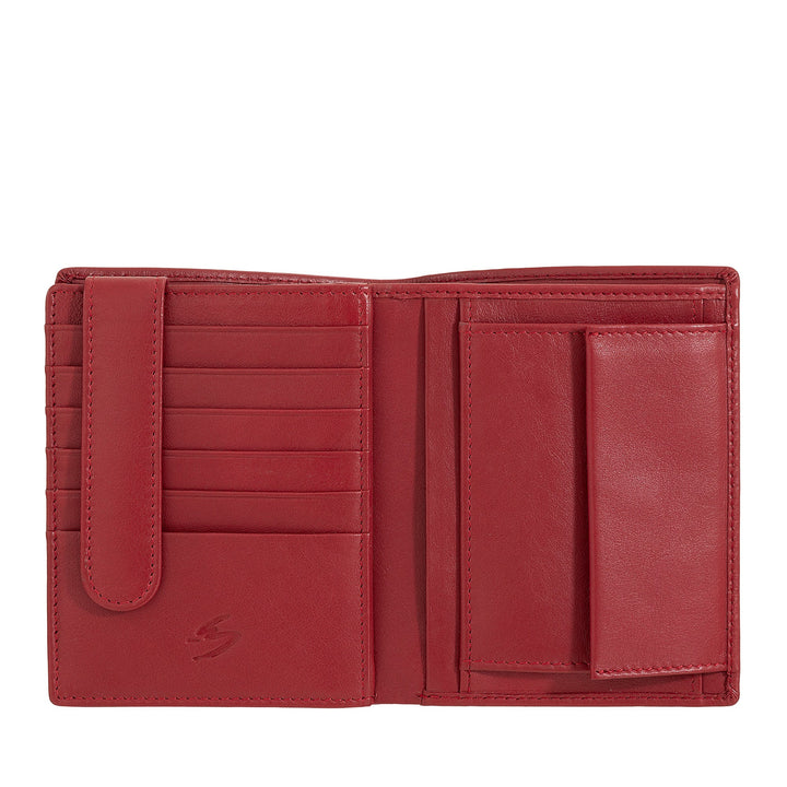 Nuvola Pelle Cartera tipo libro vertical de piel para hombre - Cartera grande multibolsillos para monedas, documentos, tarjetas de crédito y tarjetas