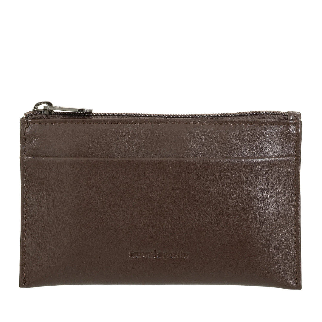 Porta-chaves e porta-moedas Nuvola Pelle em couro genuíno - capa-bolsa com zíper e 2 argolas para chaves
