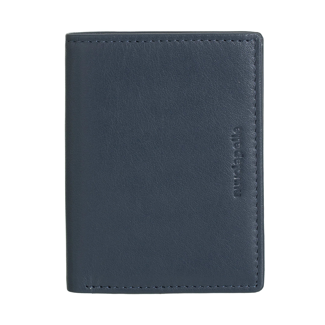 Nuvola Pelle mænds lille læderpung, Kompakt kortholder, Seddelholder, Bifold Pocket Wallet, Slankt Design