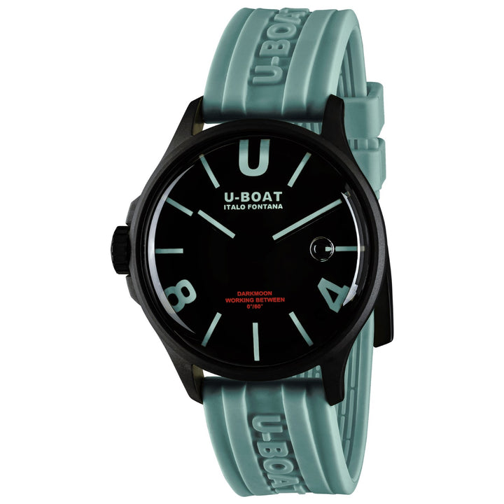 U-BOAT orologio Darkmoon BK Aquamarine 44mm quarzo acciaio finitura PVD nero 9526 U-BOAT