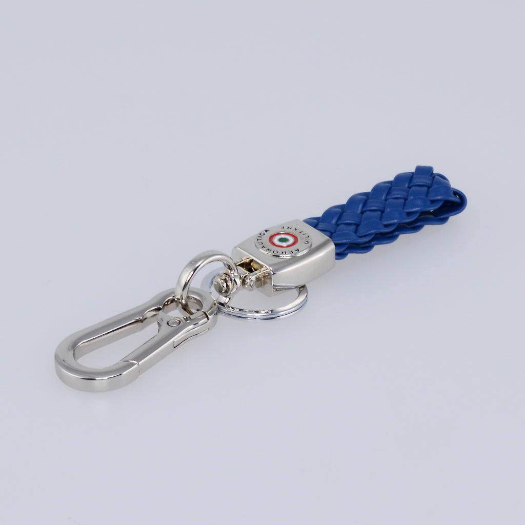 Air Force Military Leather Keychain med AM164-BLUT CARABINER