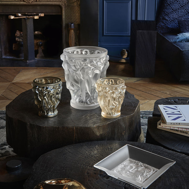Lalique vase bacchantes cristal noir 10648400